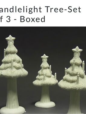 Department 56 Green Snowbabies Candlelight Trees Boxed Set